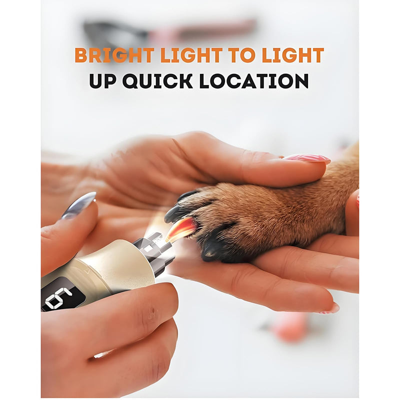 Dog Nail Grinder with Dust Collector, 7-Speed Powerful Nail Trimmer for Dogs, Cats & Large Pets, Features LED Light & Single-Hand Control, Quiet & Rechargeable (7-Speed with Dust-Collect)