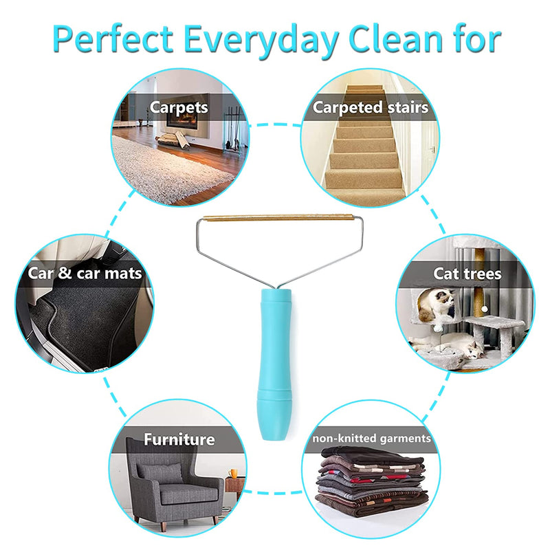 Reusable Cat Hair Remover - Special Dog Hair Remover Multi Fabric Edge and Carpet Scraper - Easy Pet Hair Remover for Couch, Pet Towers & Rugs - Gets Every Hair! (1PCS-Blue) 1pcs-blue - PawsPlanet Australia