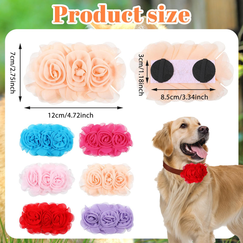 Dog Collar Flowers, 6 Pcs Dog Bows for Large Dogs Puppy Small Medium Big Cat Alpaca Rabbit Pet Dogs Collar Accessories Pet Neck Bows Sliders Grooming Collars Attachment - PawsPlanet Australia