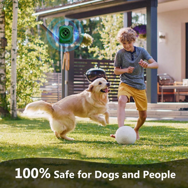 Dog Bark Control Device, Ultrasonic Bark Silencer with 3 Adjustable Modes, Rechargeable & Rainproof, Safe & Effective for Indoor & Outdoor Use Green-Orange - PawsPlanet Australia