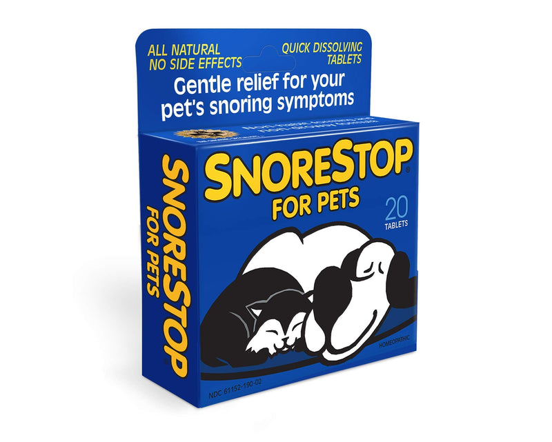 SnoreStop for Pets 20 Chewable Tablets I Natural Anti-Snoring Solution I Snore Relief for Dogs Cats I Stop Snoring Aid I Sleep Remedy I Device Free I Helps Stop Snores I Anti-Snore Aid - PawsPlanet Australia