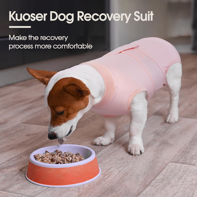 Kuoser Dog Cooling Recovery Suit After Surgery, Recovery Suit for Female Male Dogs, Substitute E-Collar & Cone, Dog Spay Suits Anti Licking Wounds Onesie, Soft Breathable Dog Surgical Suit,Pink S Small(Back:11-13.8",Weight:7-15 LB) Pink - PawsPlanet Australia
