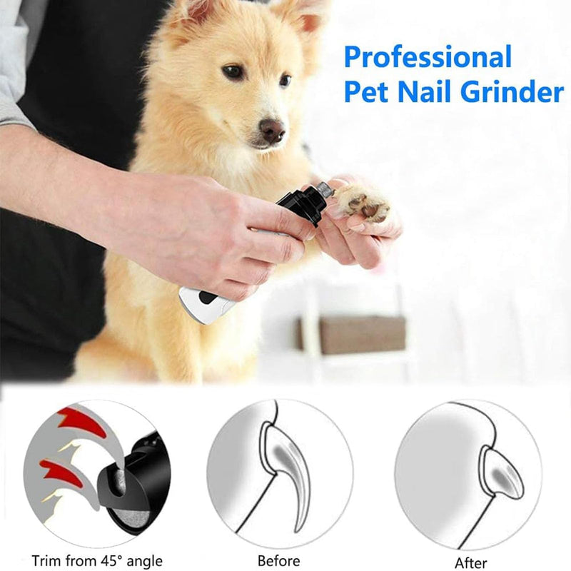 2025 New Electric Dog Nail Trimmer, Pet Nail Grinder for Dogs Cats, Silent Nail Grinder,Rechargeable USB Charging Pet Nail Grinders for Dog, 1 Grinding Heads（5pcs） - PawsPlanet Australia