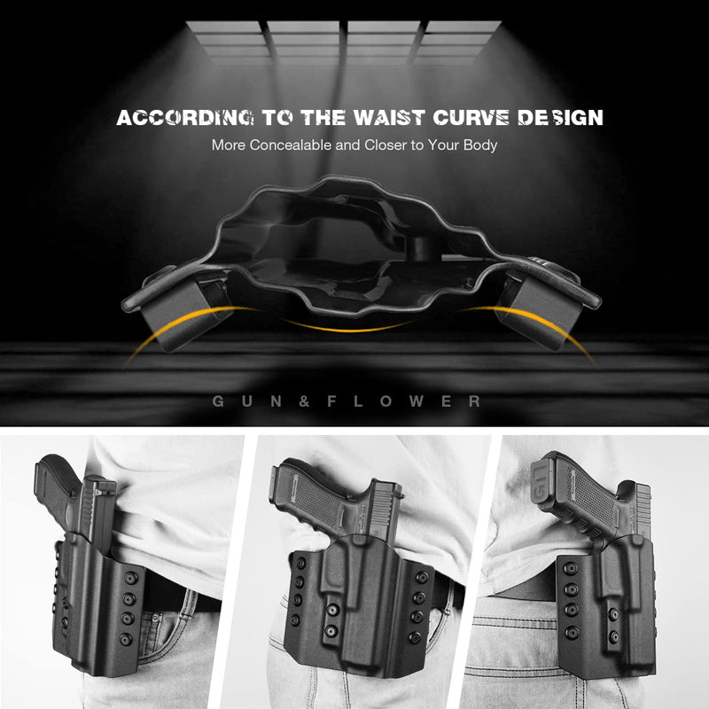 OWB Kydex Holster Fits: Glock 17 22 31丨Glock 19 19X 23 32 44 45丨M&P 9 40 45, SD9VE SD40VE丨CZ P-07丨P320 Compact, M18,XCarry, XCompact. OWB Holster for Concealed Carry, Adjustable Retention-Right Hand Right Hand Draw(OWB) Glock 17 22 31(Gen1-5)