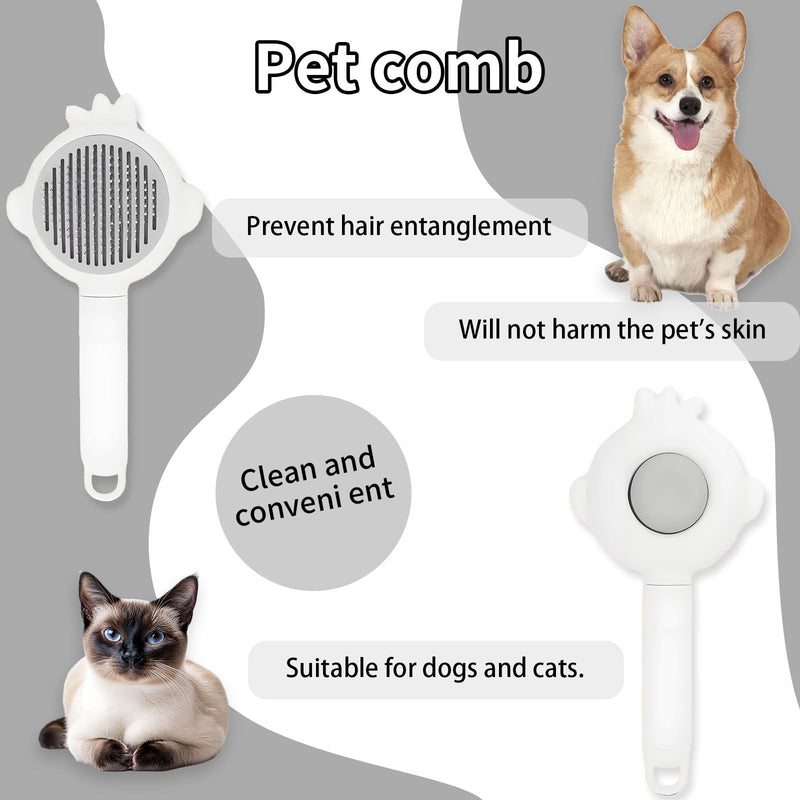 Zoocozy Cat Brush for Shedding, Dog Deshedding Brush, Pet Hair Removal Tool for Puppy Pitten(White) white - PawsPlanet Australia