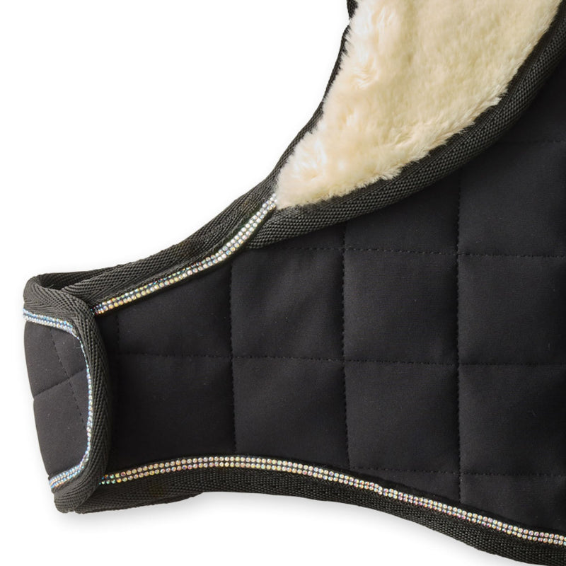Quilted Dog Coat Pet Jacket with Crystal Bling for Small, Medium and Large Dogs, Black, Small Small (10-25 lbs) - PawsPlanet Australia
