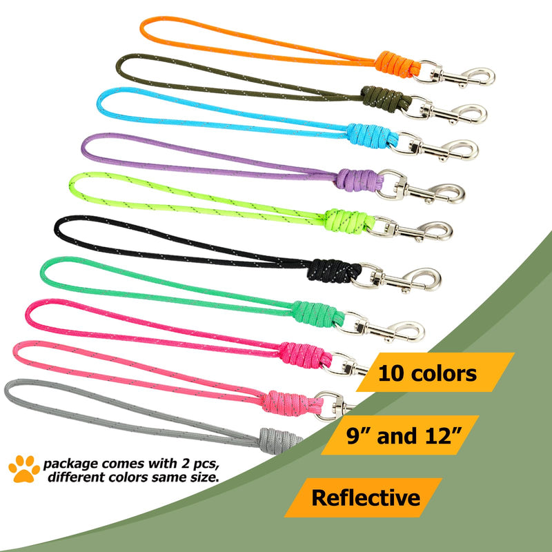 Pet Dog Safety Collar Clip 9" Backup Collars Clips 1000lb 4.3mm Paracord Safety Straps Light Weight High Pull Strength Reflective Design for Pets' Harness and All Collars (Black & Neon Green, 9") Black & Neon Green 9" - PawsPlanet Australia