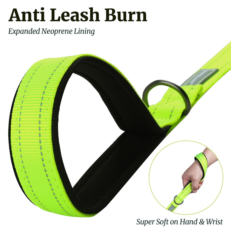 VIVAGLORY Dog Leash Dailyx Pet Leash with Soft Padded Handle for Training & Walking, Heavy Duty & Double Layer Nylon for Pet Puppy, 3ft x 1in, Bright Yellow Leash (3 ft. x 1 in.) - PawsPlanet Australia