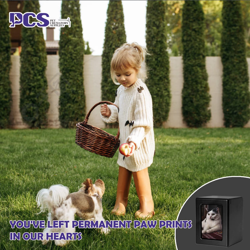 PCS Pet Urns for Cats, Cat Photo Urn, Cat Urn for Ashes, Urns for Cat Ashes, Pet Cremation Box Black-Small S(0-25lbs) - PawsPlanet Australia