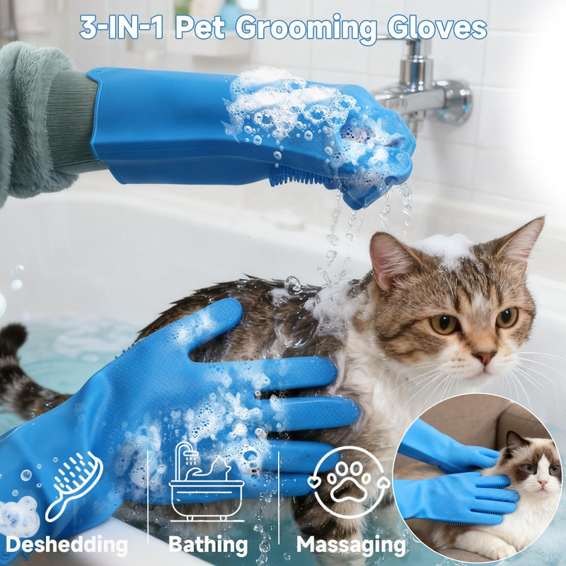 3PCS Dog Bath Supplies,Dog Bath Brush | Dog Washing Gloves | Dog Towel 40'' X 23.6'',Super Absorbent and Soft Pet Grooming Towel, Perfect Shower & Grooming Supplies for Dogs - PawsPlanet Australia