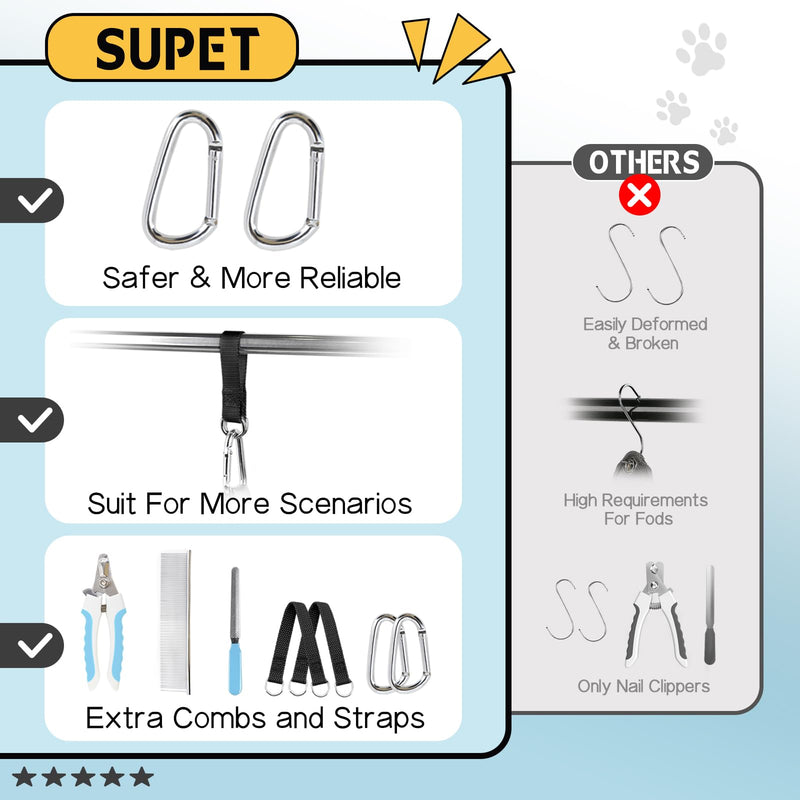 Supet Dog Grooming Hammock Harness for Dogs Cats, Relaxation Pet Nail Clipper Hammock, Restraint Dog & Large Animal Leashes Sling for Groomingk for Nail Trimming (Black Currant, L) - PawsPlanet Australia