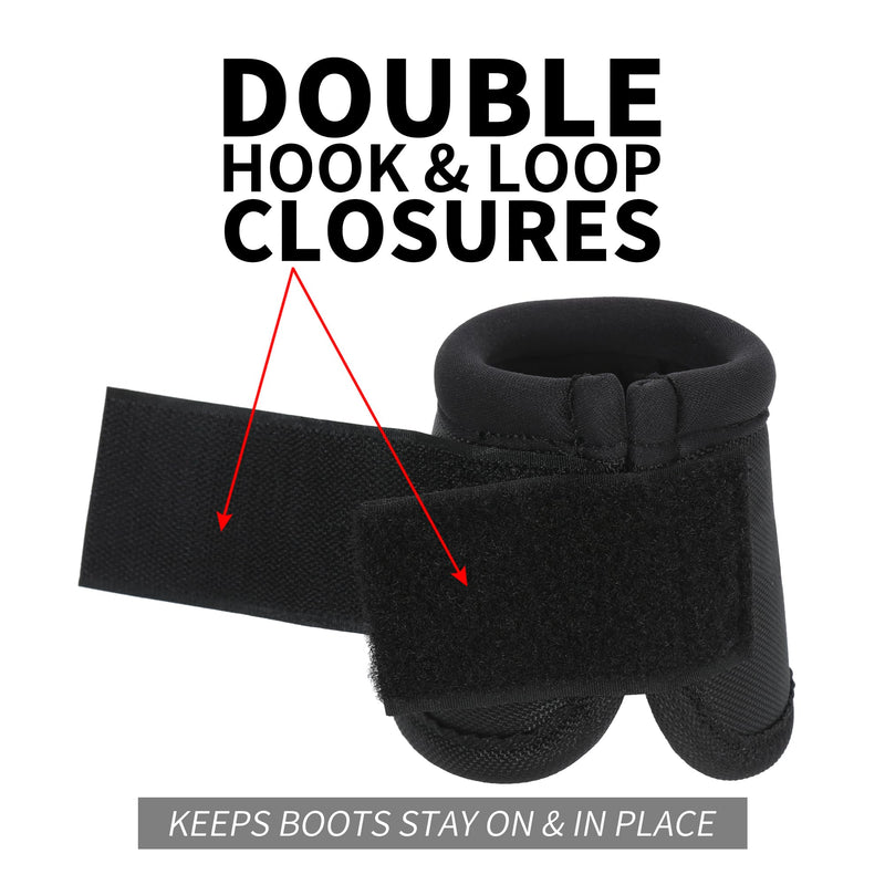 No Turn Bell Boots for Horses Ballistic Hoof Overreach Bell Boot Durable Shock Absorbing Hoof Protection (Black, Medium) Black