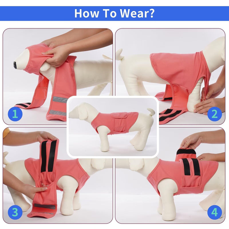 MIGOHI Dog Anxiety Vest,Soft Dog Anxiety Relief Coat,Calming Vest Wrap for Thunderstorm,Fireworks,Travel and Separation,Anxiety Relief for Dogs,Dog Firework Anxiety Relief for Small Dogs,S,ShellPink ShellPink - PawsPlanet Australia