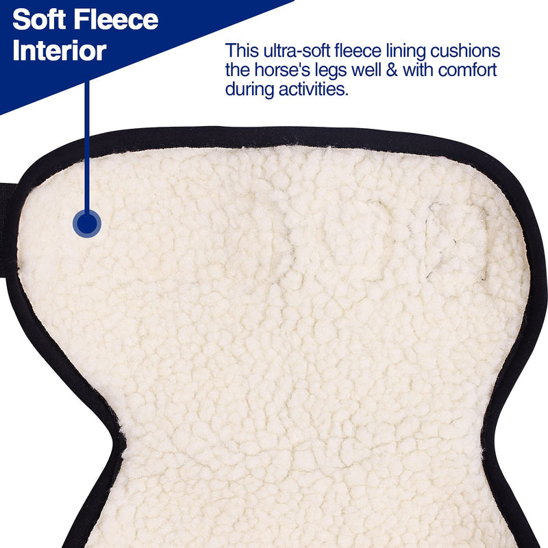 Harrison Howard Horse Stall Sore Boots, Leg Protection for Fetlock & Pastern, Fleece Lined Boots for Wound Care, Pair