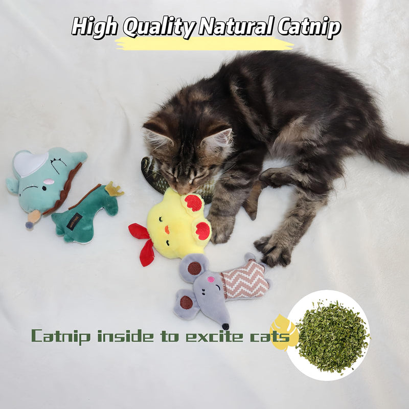 Cat Toys for Indoor Cats - 6Pcs Bite Resistant with Different Shapes Catnip Toy for Cats Chew Toy - PawsPlanet Australia