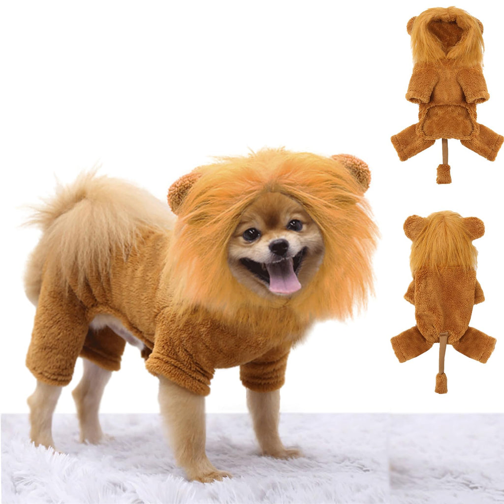 Lion Mane for Dogs Realistic Lion Mane Wig Dog Lion Mane Costume Funny Pet Lion Costume for Halloween (Lion Mane Costume, Medium)