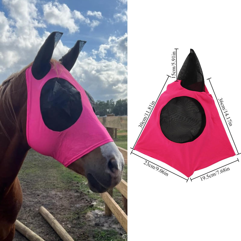 5Pcs Horse Fly Masks for Horses Smooth and Elasticity UV Protection Fly Mask with Ears and Large Eye Space Horse Face Covering for Riding Supplies(,Purple, Blue, Pink, Black, Gray)