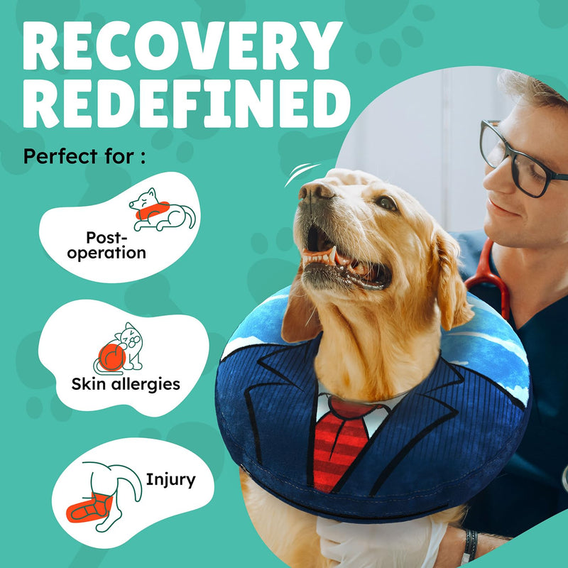 XL Large Dog Donut Collar - Inflatable Dog Cone Alternative for After Surgery Recovery. Donut Dog Cones for Large Dogs. Inflatable Dog Collars for After Surgery Donut Cone for Dogs XL Soft Cone XL(Neck 18"-25") - PawsPlanet Australia