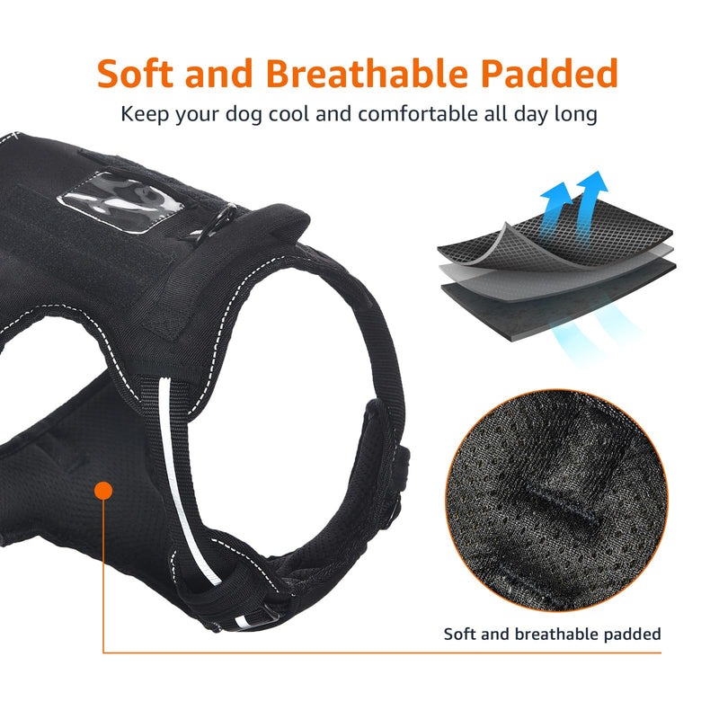Amazon Basics No Pull Dog Harness, Adjustable Front Clip, Tactical Vest, X-Large, Black - PawsPlanet Australia