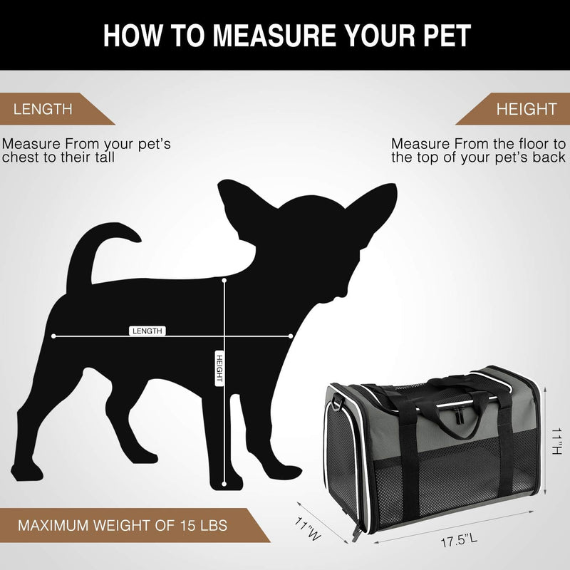 Akinerri Airline Approved Pet Carriers,Collapsible Soft Sided Pet Travel Carrier for Dogs and Cats, Cat Carrier Pet Carries for Small Medium Cats Black - PawsPlanet Australia