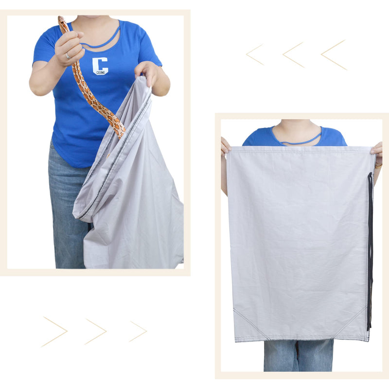 2 Pack Cloth Snake Reptile Bag with Bite Free Pouch Corner Drawstring for Capturing Moving Transporting Hunting Catching Snakes Reptiles to Vet or Travel 11x15 - PawsPlanet Australia