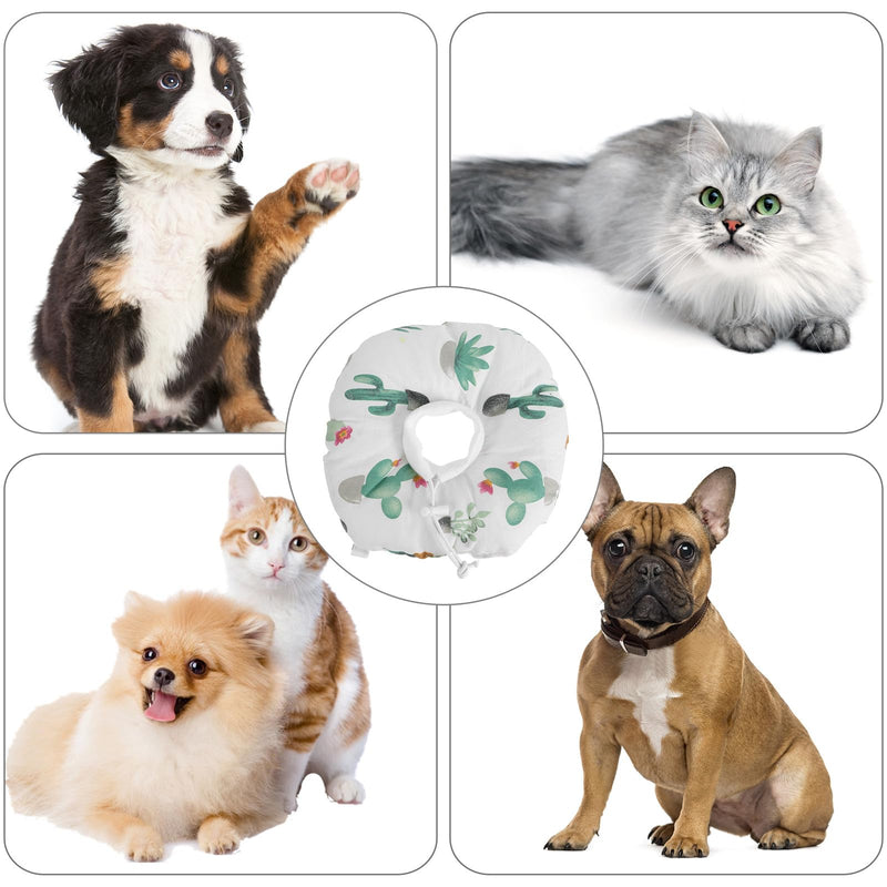 HOMSFOU Anti-Leak Protective Collar for Cats, Size S, Lightweight Recovery Collar for Cats After Surgery, Wound Protection Neck Band, Pet-Friendly, Green