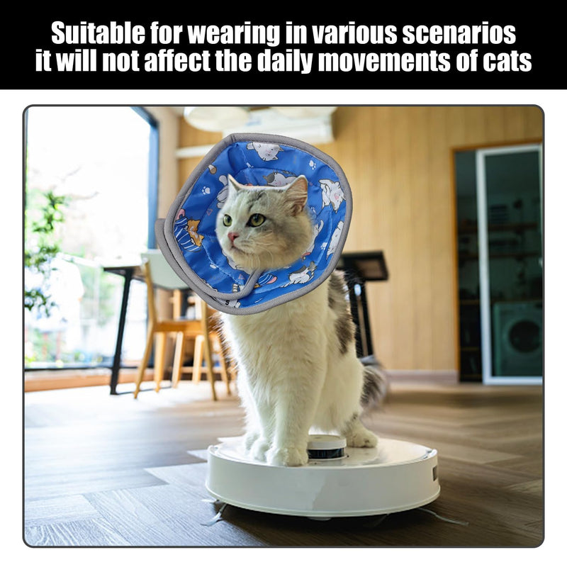 1 x cat protection ring and 1 x blue collar, post-operative protective cover for pets, neck protection tool, practical headgear against licking and biting of pets.