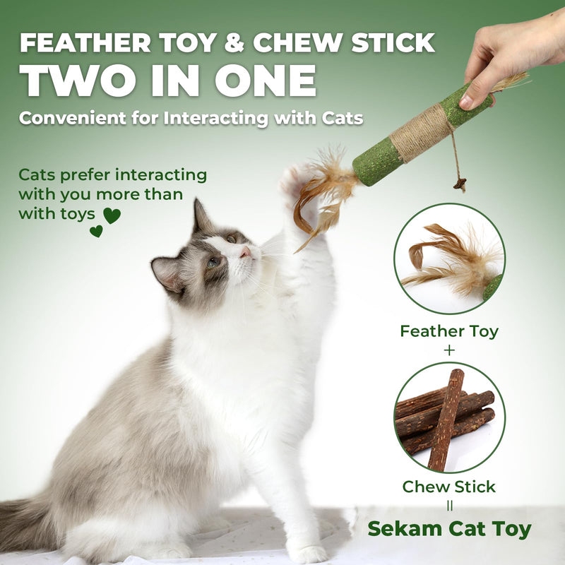 SEKAM Catnip Toys for Cats - 1 Pack Cat Chew Toy & Cat Feather Toy, Cat Toys for Indoor Cats Cleaning Teeth, Relaxing Cats,Cat Chew Toy for All Breeds