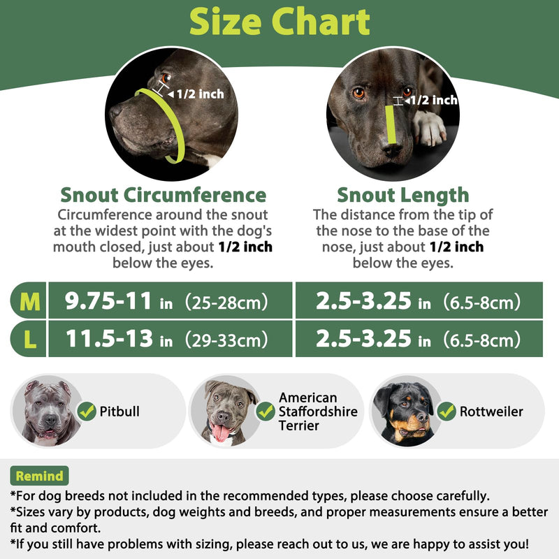 Mayerzon Pitbull Muzzle, Lightweight Basket Muzzle for Large Medium Dogs Rottweiler Amstaff to Prevent Biting Eating, Safe for Grooming Vet Visits Training, Allows to Pant Drink, Adjustable & Sturdy Grey M [Snout Cir: 9.75"-11"] - PawsPlanet Australia