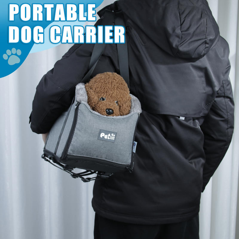 Car Seat Booster for Small Dogs and Cats – Portable Pet Travel Bag Under 30lbs, Washable Car Seat with Safety Belt and Storage Pockets (Grey) - PawsPlanet Australia