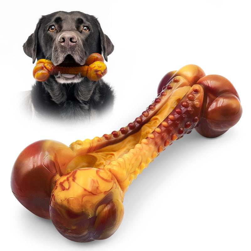 Anoodi Dog Chew Toys for Aggressive Chewers Indestructible Dog Toys for Large Dogs Medium Small Breeds, Tough Nylon Interactive Chew Toy for Dogs Bacon Flavor, Best Gift for Dogs&Keep Them Busy REAL Bacon