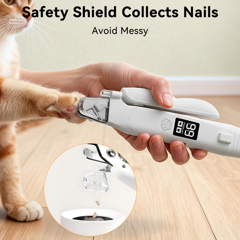 Dog Nails Clippers & Grinders - 2in1 with LED Lights and LCD Display Dog Nail File Cat Claw Trimmer with Safety Guard Rechargeable Electric Pet Nail Silent Grooming - PawsPlanet Australia