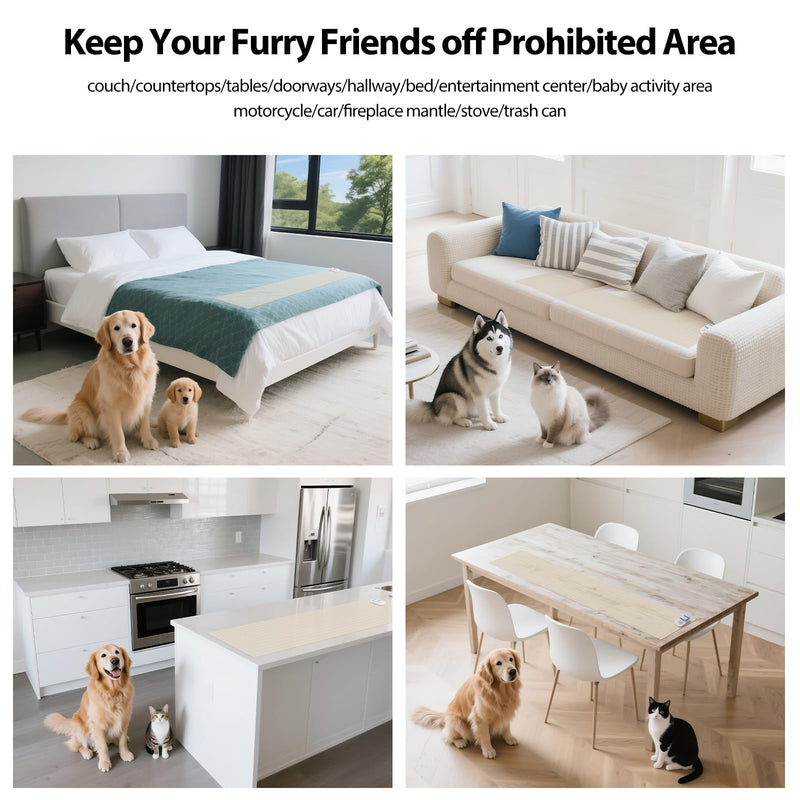 Pet Shock Mat 60x12 Inch, Static Correction Pad for Dogs & Cats Indoor, 3 Training Modes with Tester | Keep Pets Off Furniture, Couch, Sofa | Auto Power Off, Battery Operated Safe Protection