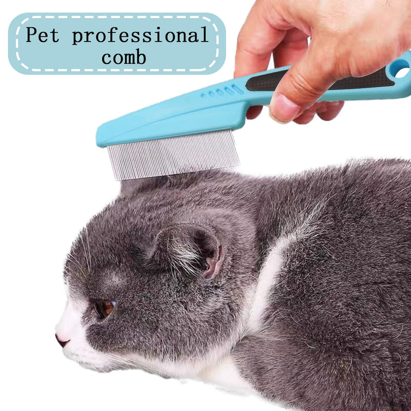 2 Pcs Pet Grooming Combs - Flea and Lice Remover for Dogs, Cats, and Small Pets (Blue and Green) - PawsPlanet Australia