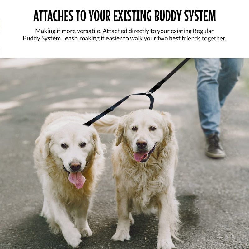 The Buddy System Accessories for Our Dog Leashes Made in USA (Double Buddy, Regular Dog Black) Double Buddy Regular
