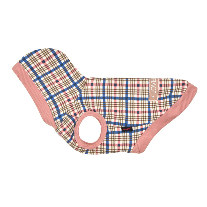 Puppia Vetle Cute Winter Hooded Shirts Checkered Pattern for Small and Medium Dogs, Indian Pink, Medium - PawsPlanet Australia