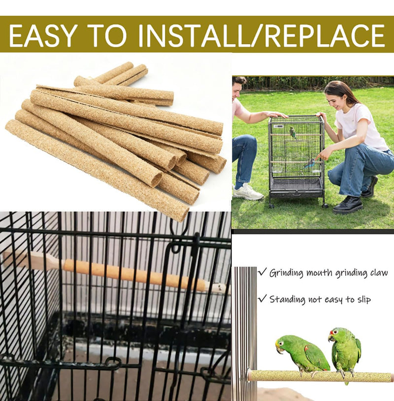 20-Pack Sanded Perch Covers for Parakeets - Bird Perchs Covers 7.5" L x 3/8" D Bird perches for Parakeets, Lovebirds, Parrotlets, Canaries and Other Small Birds (20pcs Small 7.5" L x 3/8" D) 20pcs Small 7.5" L x 3/8" D