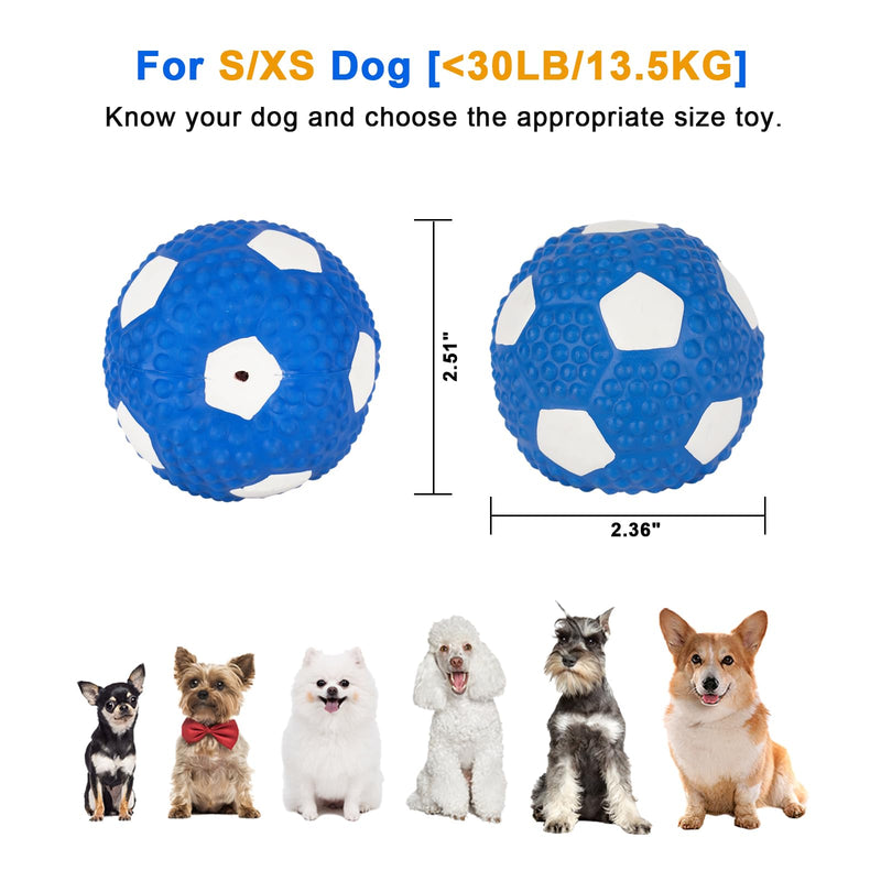 Dog Squeaky Toy Balls, Latex Soft Squeaky Dog Toys for Small Dog Football Chew Fetch Throw Ball for Puppy Dogs Interactive Play (3 PCS) - PawsPlanet Australia