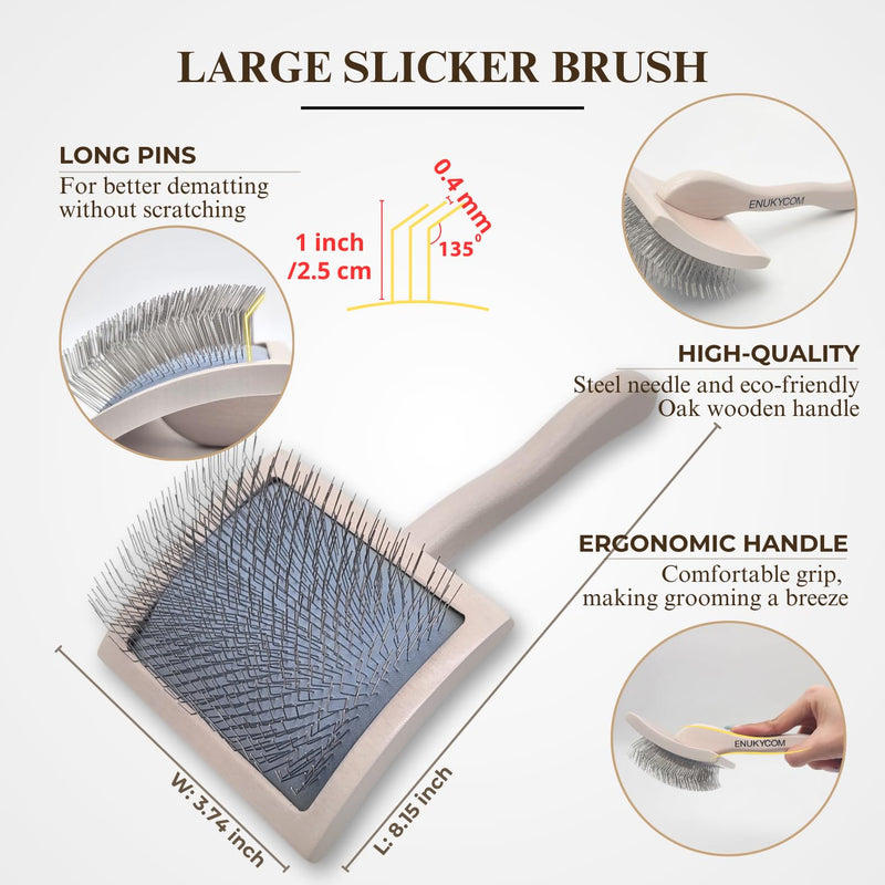 Specialized Grooming Tool for Great Pyrenees and Doodles (Goldendoodles, Poodles & Labradoodles) - Dog Slicker Brush & Comb Kit: Work Through Dense and Long Coats, for Both Matted Hair and Shedding - PawsPlanet Australia
