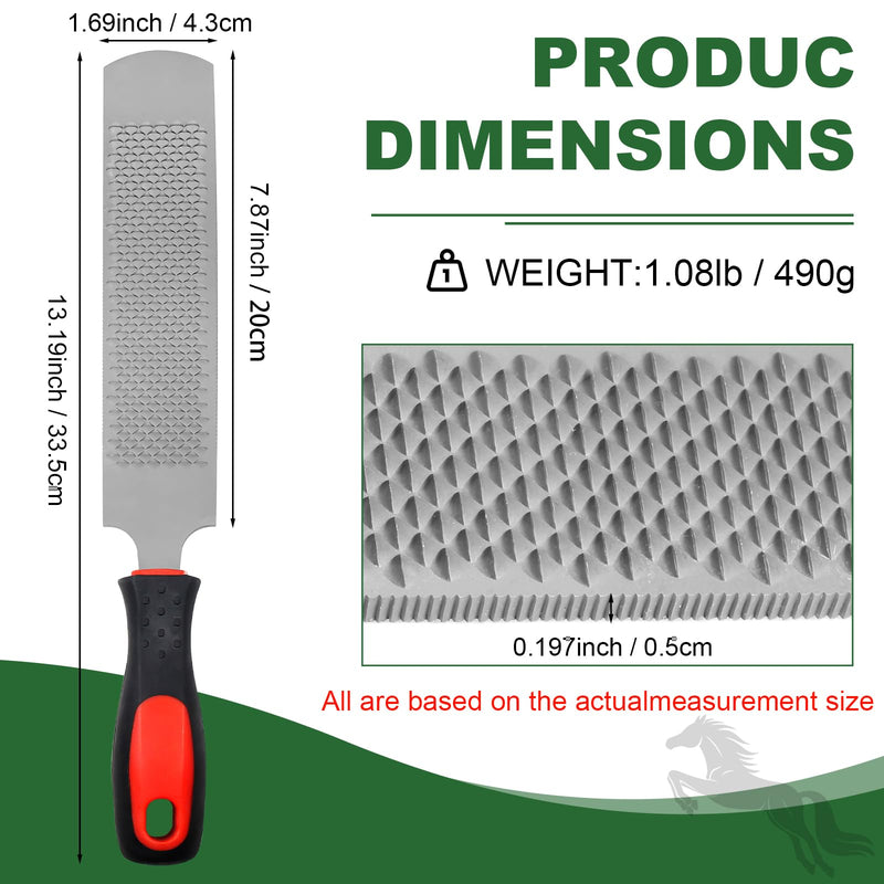 12 Inch Hoof Rasp, Carbon Steel Farrier File Tool, Trimming Tool Horse Rasp with Handle, Suitable for Horse Donkey Cow Goat Animal Hooves 12 inches