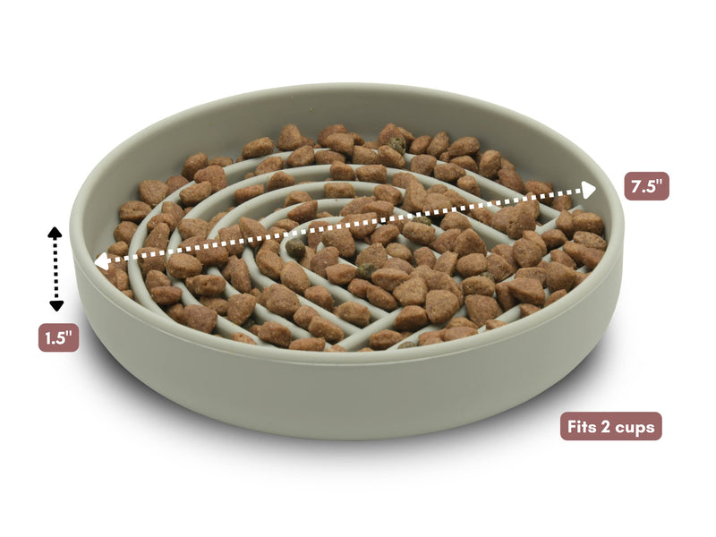 Slow Feeder Dog Bowl: The Slowdown Bowl is A Modern, Silicone Puzzle Bowl & Lick Mat. Slow Eating, Stop Gulping, Take It Easy. Dishwasher Safe. Sage Green - PawsPlanet Australia