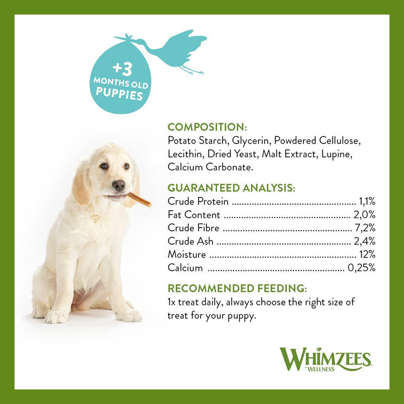 WHIMZEES Puppy Stix, Natural and Grain Free Dog Chews, Puppy Dental Sticks, 28 Pieces, Size XS/S 28 g (Pack of 1) Extra Small to Small Breed (2-9kg) - PawsPlanet Australia