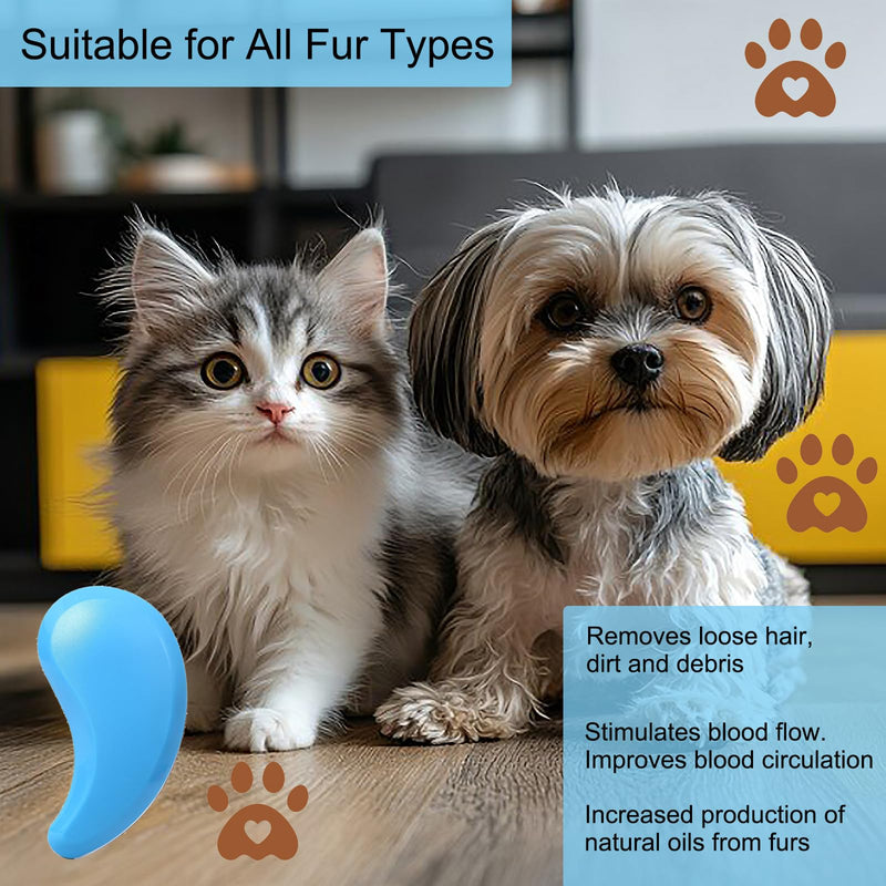 Puppy Brush, Soft Dog Brush for Grooming, Puppy Hair Remover Brush Comb, Grooming Tool for Poodles, Teddy, Yorkies, Maltese, Shih Tzu, Chihuahua, Blue - PawsPlanet Australia