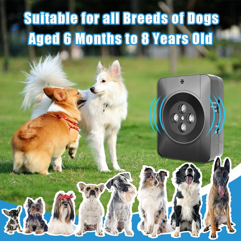 Anti-Barking Deterrent for Dogs, 3 Modes Bark Deterrent Device, Indoor & Outdoor Bark Silencer Box, Rechargeable Stop Barking Aid, Safe for Small, Medium & Large Breeds, Long Range & Waterproof - PawsPlanet Australia