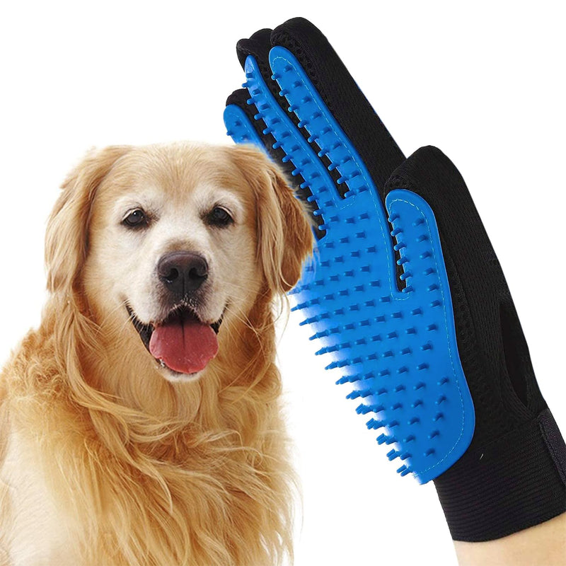 Pet Grooming Glove- pet washing Glove For Bathing-Pet Hair Remover glove For Cleaning Upgrade Grooming Brush For Long and Short fur- Efficient Washing Glove For Dogs & Cats -1 Pack [Right-Hand] Blue - PawsPlanet Australia