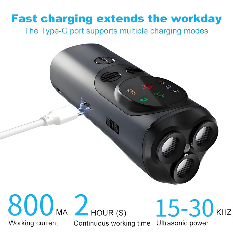 New Bark no More Ultrasonic Pet Training Device,Rechargeable Anti Barking Device for Dogs,Dog Barking Silencer,Without Hurting Your Pet (Dark Grey) - PawsPlanet Australia