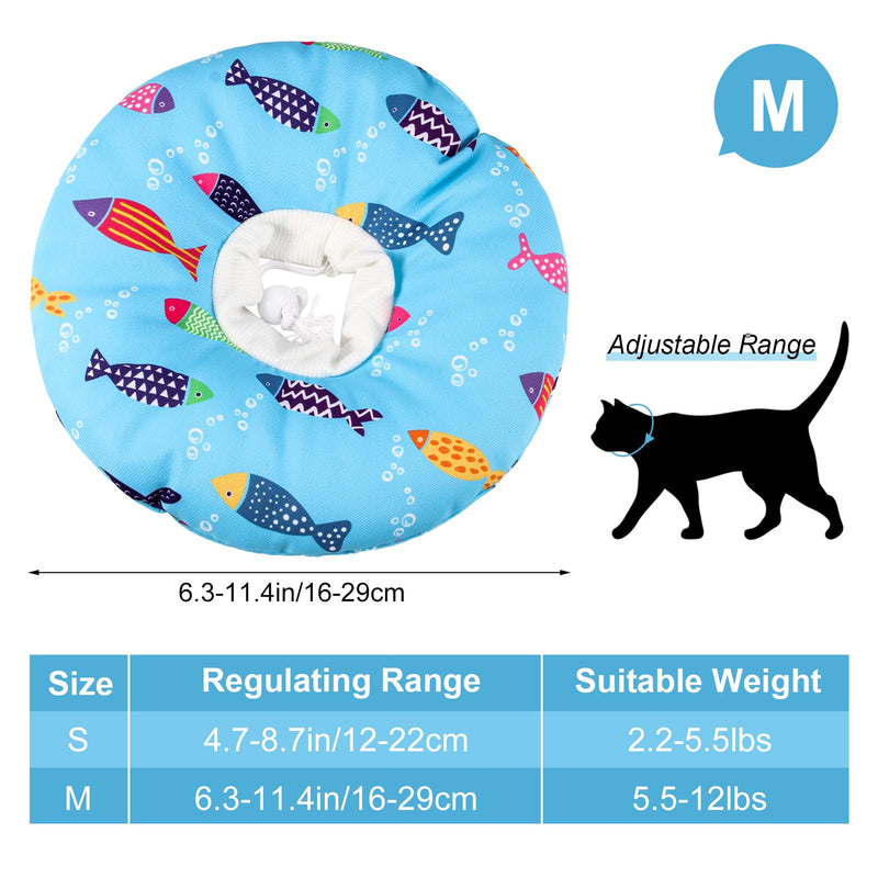 Cat Cone Collar Soft, Cute Cat Donut Adjustable Cat Recovery Collar Elizabethan Cone Cat Cones to Stop Licking Comfortable Anti-Bite Neck Cone for Pet Cats Kittens After Surgery Medium Blue - PawsPlanet Australia