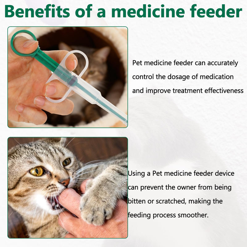 3 pcs Tablet dispenser for cats, tablet dispenser for cats, flea tablets, pill assist for cats, pet feeder for dogs, pill administration aid for cats (blue, green, red)