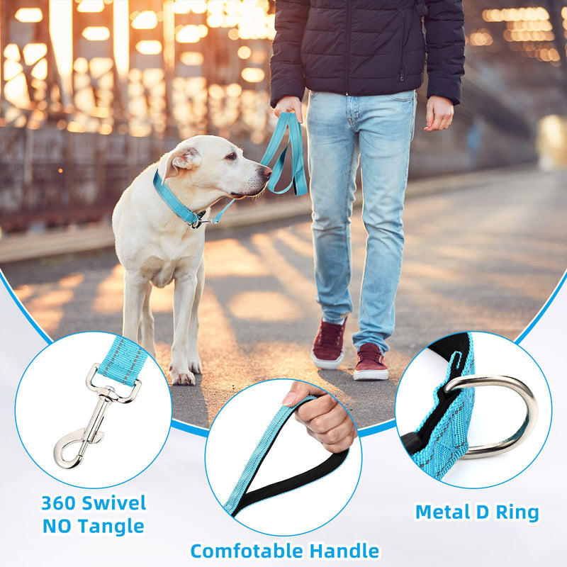 6 Sets Reflective Dog Leash and Collar Set, Nylon Leashes Adjustable Dog Collar Heavy Duty Padded Handle Leash for Small Medium Large Dogs Walking Training(Lovely Color) Lovely Color - PawsPlanet Australia