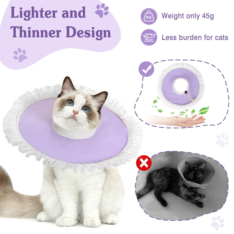 Waterproof Cat Recovery Collar, Adjustable Pet Cone Collar, Protective Soft Cat Collar to Stop Licking Wounds, Lightweight Kitten Cones After Surgery, E Collar for Cat Small Dog, M Size Medium